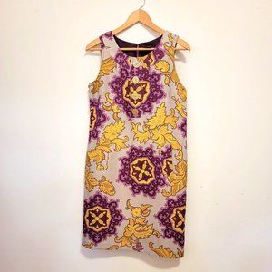 Dress by Taylor Purple Gold Print Silk Linen 8